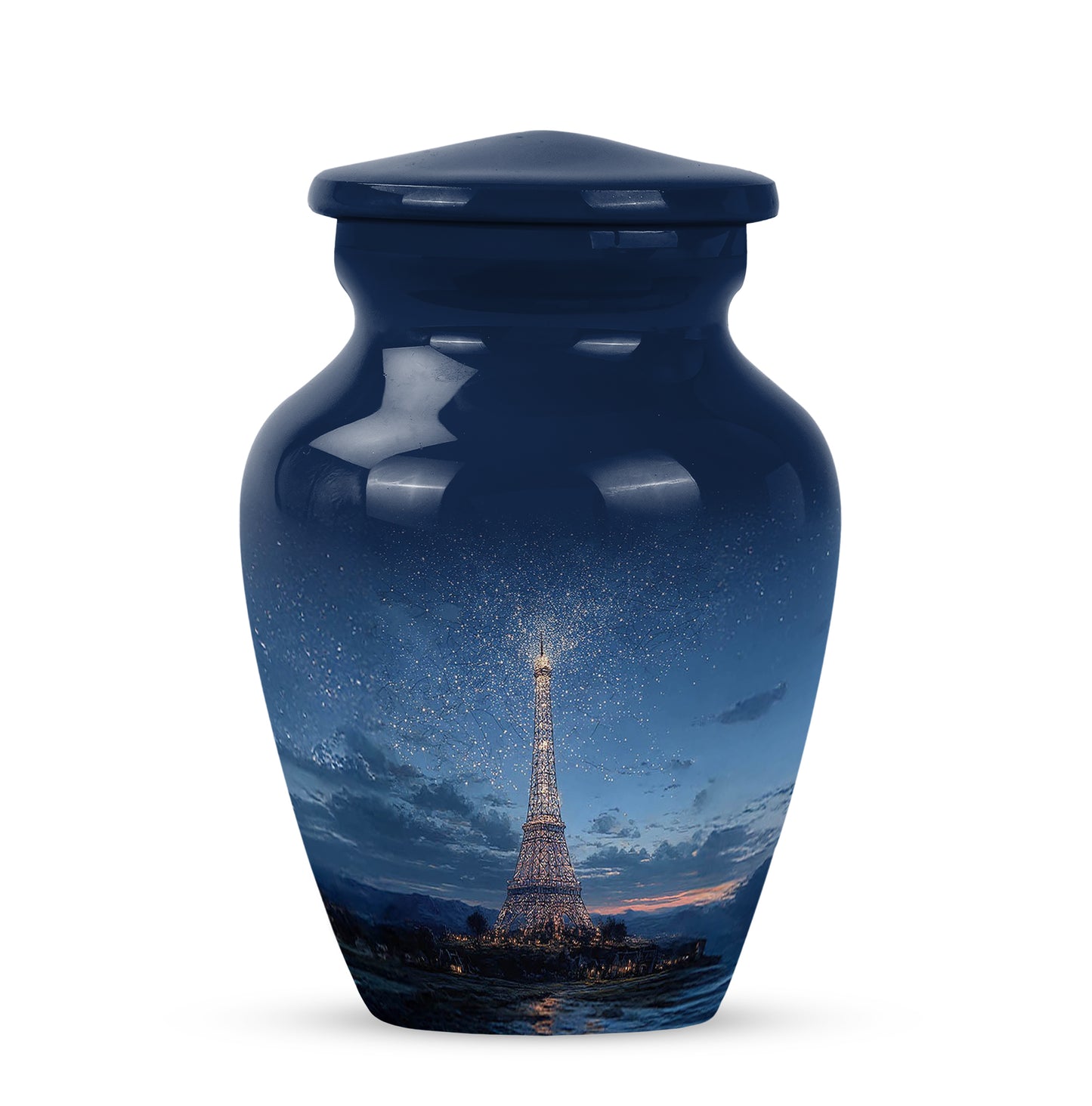 Everlasting Blue Eiffel Tower Solace Urn for Human Ashes - 10-inch, 200 cu in - Yatskia