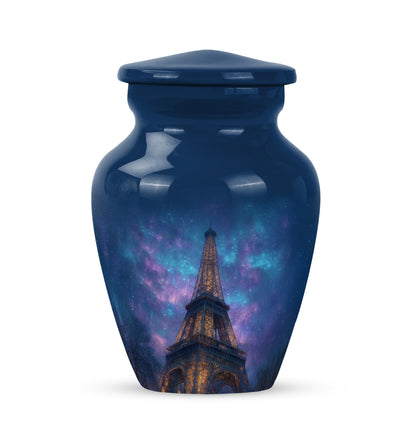 Personalized Blue Cherished Eiffel Tower Cremation Urns for Human Ashes - 10-inch, 200 cu in - Yatskia