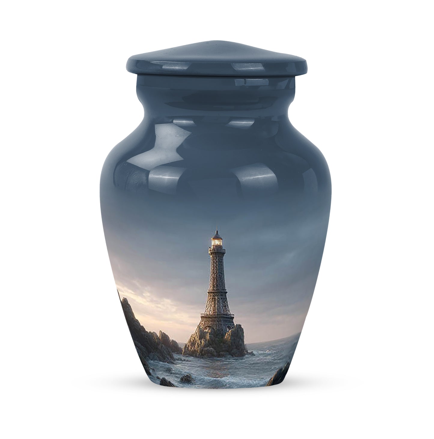 Personalized Eternal Eiffel Tower Cremation Urns - Blue 10-inch, 200 cu in - Yatskia