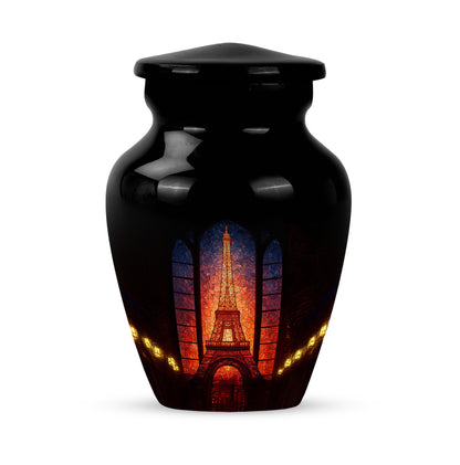 Black Eiffel Tower Promise Cremation Urns for Human Ashes - 10-inch, 200 cu in - Yatskia