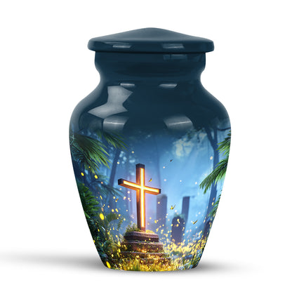 Personalized Seraphic Cross Cremation Urns - Blue - Yatskia