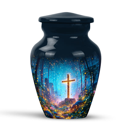 Personalized Blue Cross Cremation Urns for Ashes - Enchanting 10-inch - Yatskia