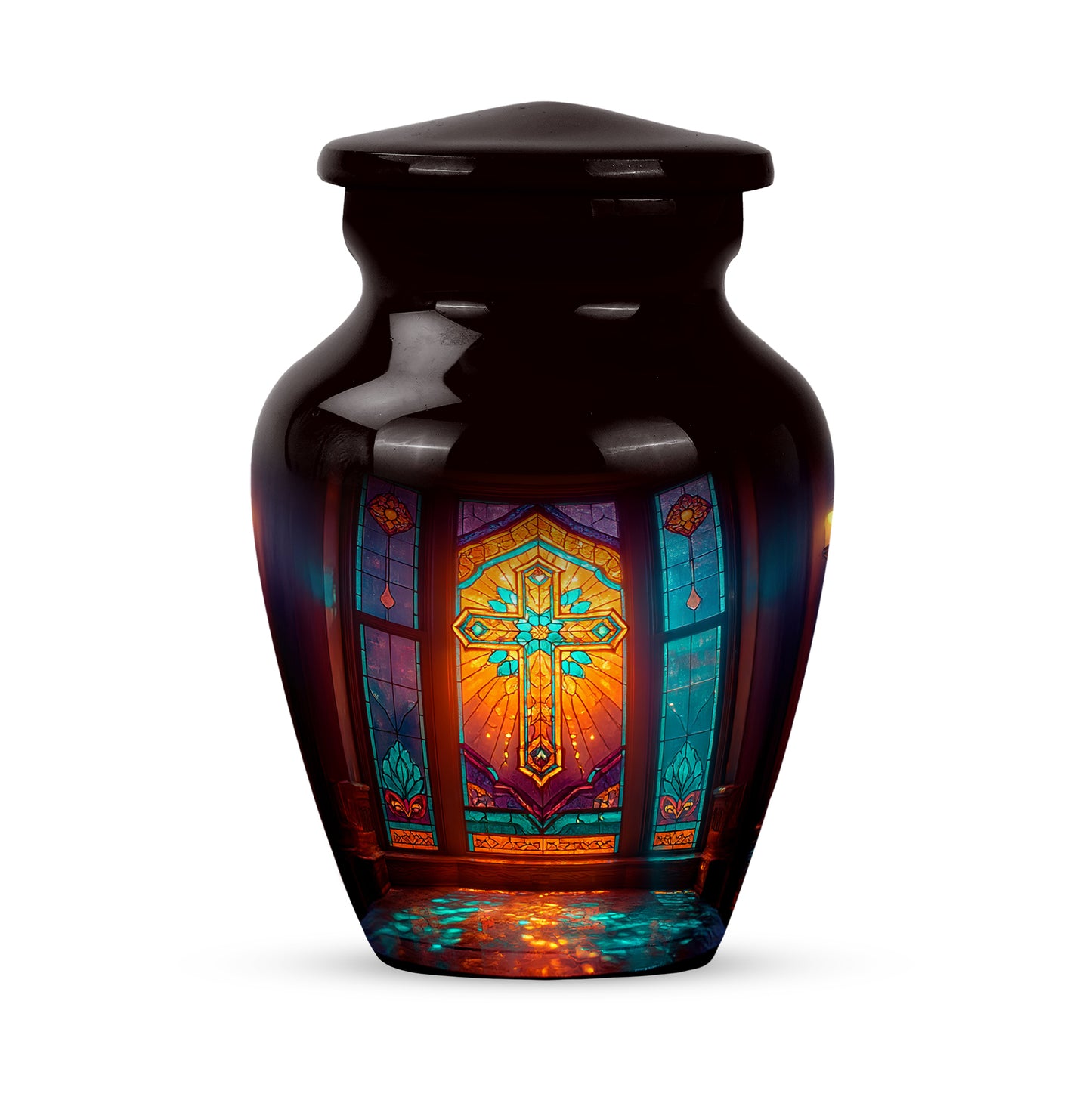 Harmonious Cross Cremation Urns for Human Ashes - Black 10-inch - Yatskia