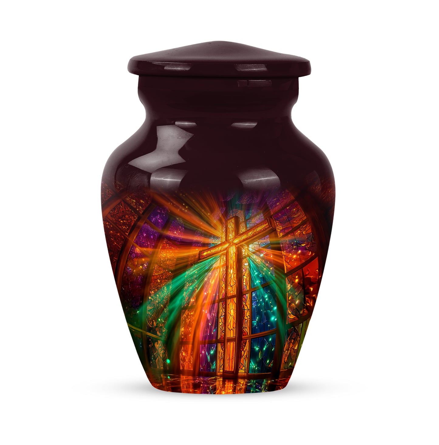 Timeless Pink Cross Cremation Urn for Ashes - 10-inch, 200 cu in - Yatskia