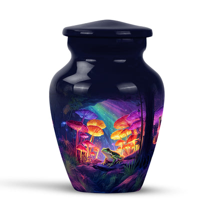 Personalized Blue Cherished Frog Cremation Urns for Human Ashes - 10-inch, 200 cu in - Yatskia