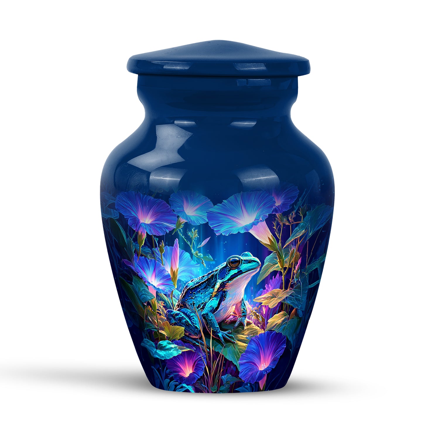 Personalized Blue Frog Cremation Urns for Ashes - Transcendent 10-inch - Yatskia