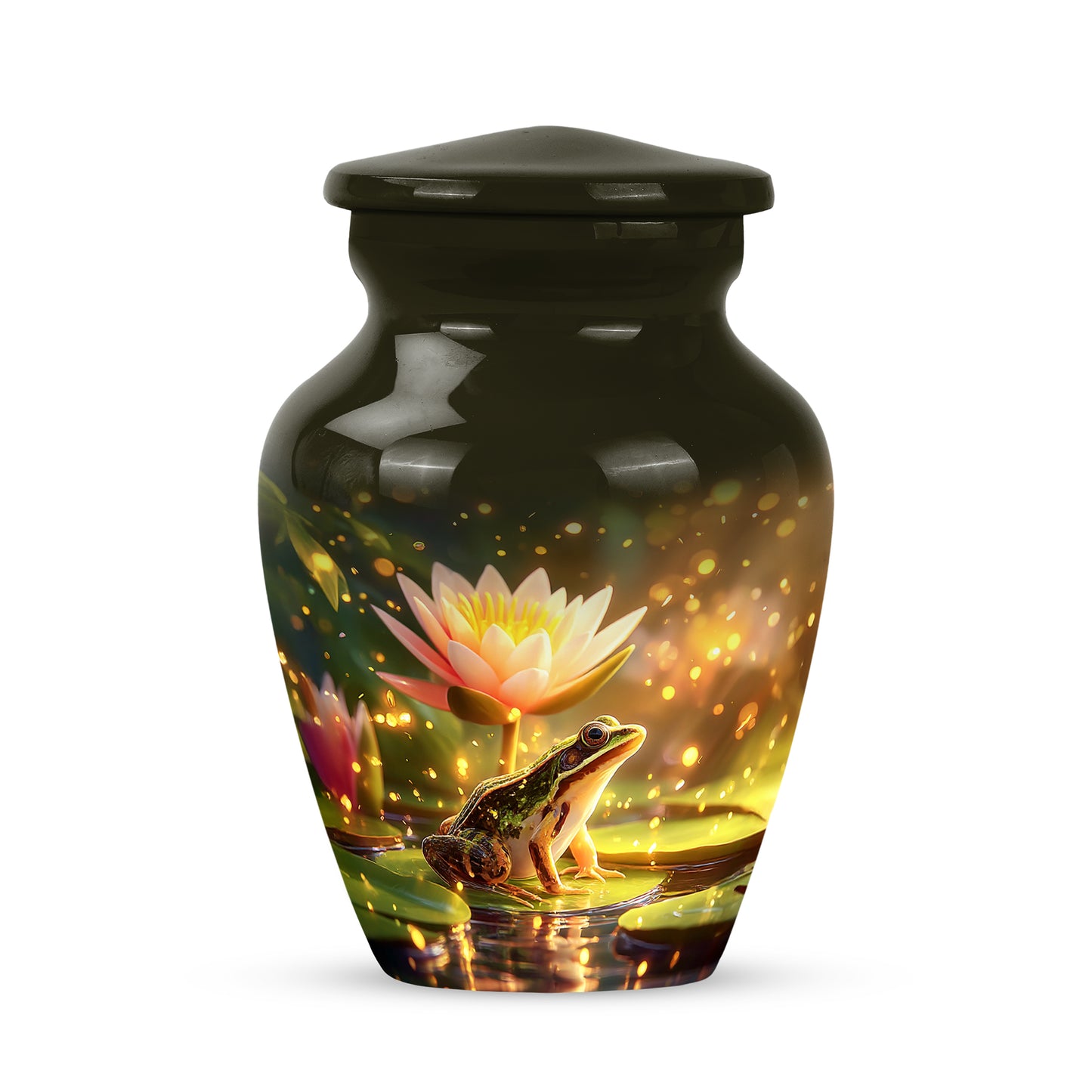 Gold Frog Cremation Urns - Honored Comfort 10-inch, 200 cu in - Yatskia