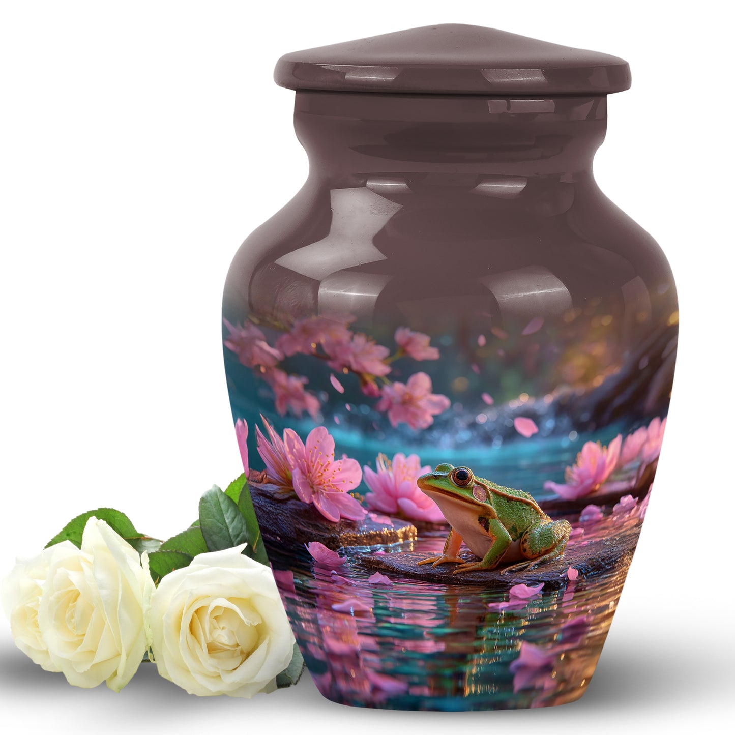 Red Frog Keepsake Cremation Urns for Human Ashes - 10-inch, 200 cu in - Yatskia