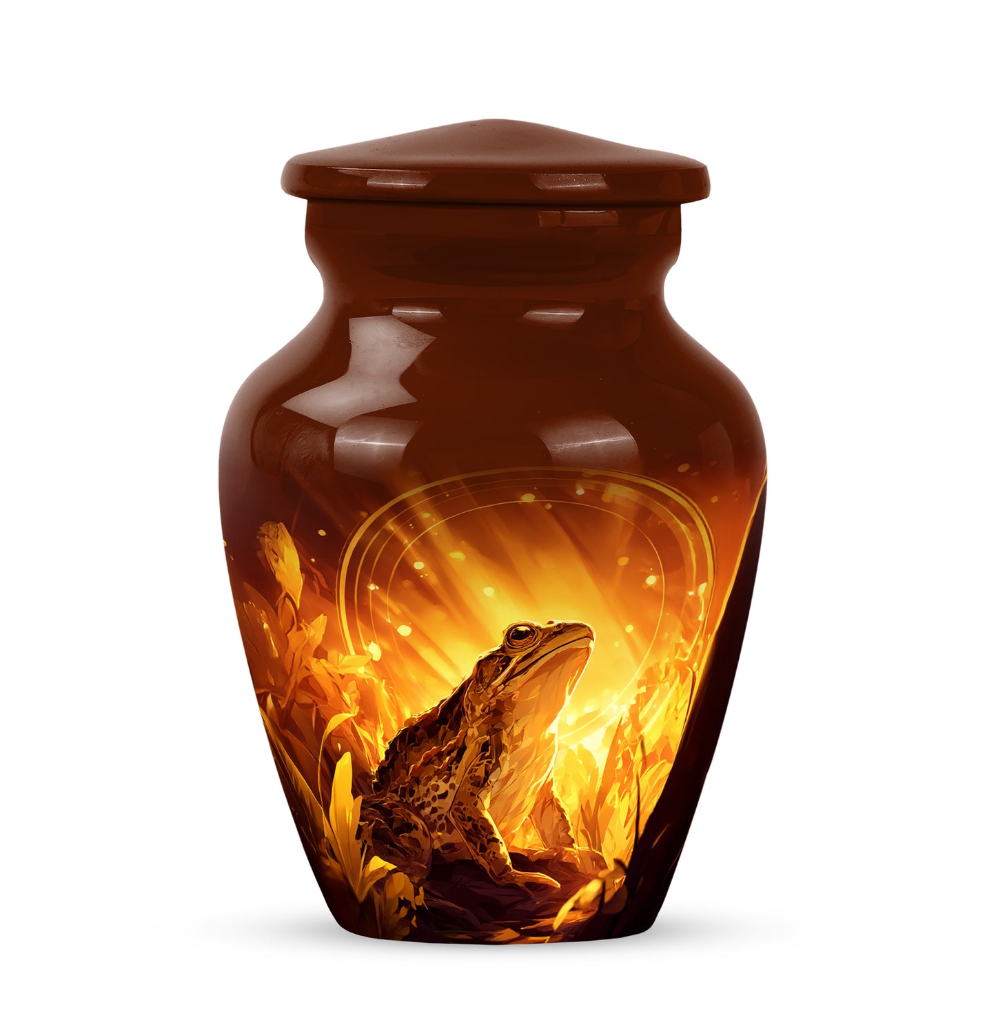 Regal Frog Memorial Cremation Urns - Gold 10-inch, 200 cu in - Yatskia