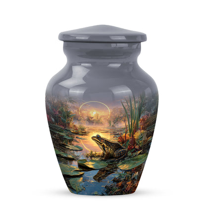 Personalized Gray Frog Cremation Urns for Ashes - Enchanting 10-inch - Yatskia