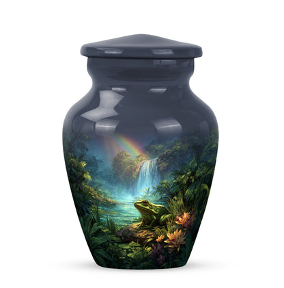 Harmonious Frog Cremation Urns for Human Ashes - Blue 10-inch - Yatskia