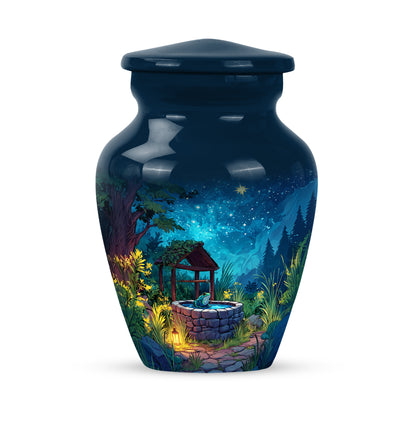 Blue Stately Frog Cremation Urns for Human Ashes - 10-inch, 200 cu in - Yatskia