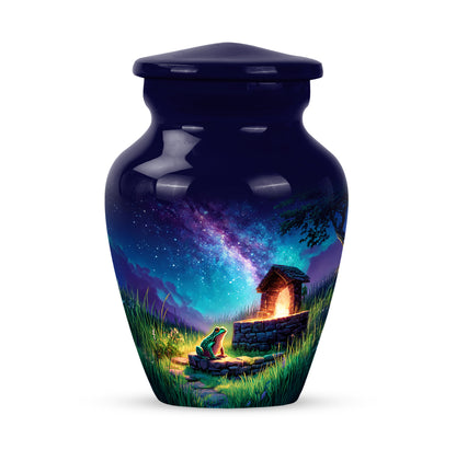 Illustrious Frog Memorial Cremation Urns - Blue 10-inch, 200 cu in - Yatskia