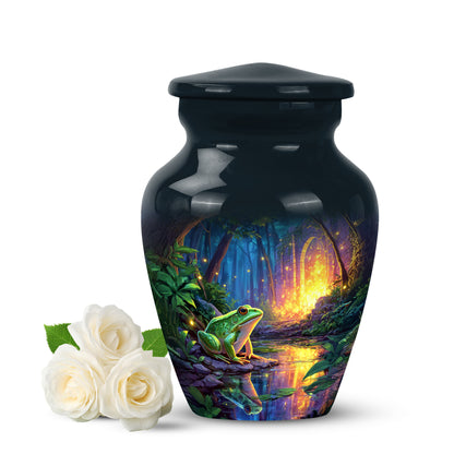 Blue Stately Frog Cremation Urns for Human Ashes - 10-inch, 200 cu in - Yatskia