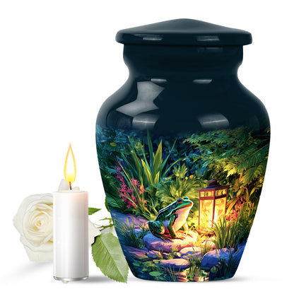 Blue Sacred Frog Cremation Urns for Human Ashes - 10-inch, 200 cu in - Yatskia