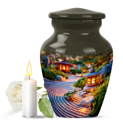 Personalized Elegant Frog Cremation Urns - Gold 10-inch, 200 cu in - Yatskia