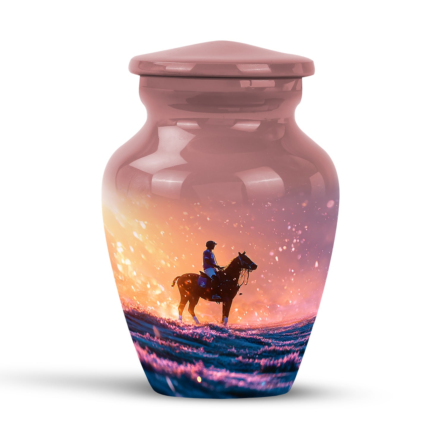 Red Horse Polo Cremation Urns - Enduring Passage 10-inch, 200 cu in - Yatskia