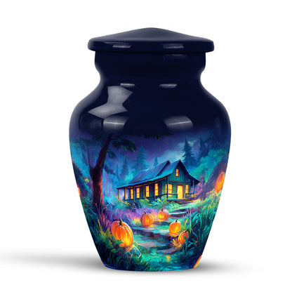Personalized Seraphic Halloween Cremation Urns - Blue 10-inch, 200 cu in - Yatskia