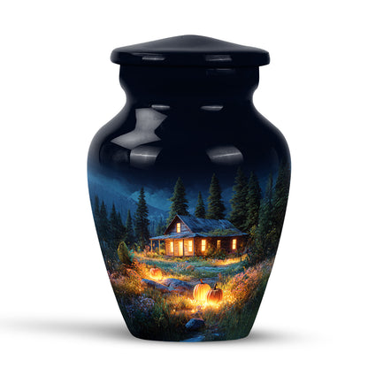 Harmonious Halloween Cremation Urns for Human Ashes - Blue 10-inch - Yatskia