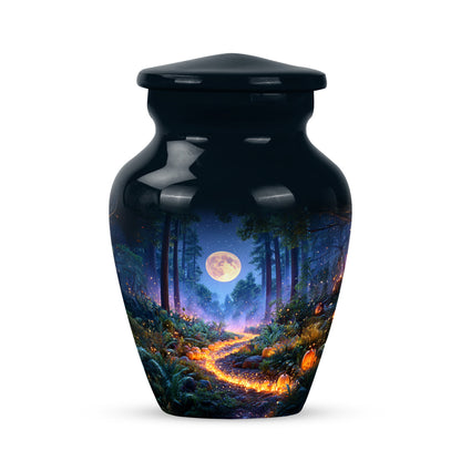 Blue Halloween Cremation Urns - Opulent Embrace 10-inch, 200 cu in - Yatskia