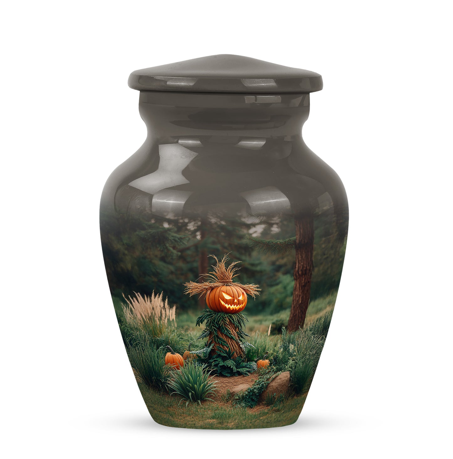 Black Stately Halloween Cremation Urns for Human Ashes - 10-inch, 200 cu in - Yatskia