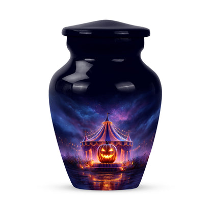 Blue Stately Halloween Cremation Urns for Human Ashes - 10-inch, 200 cu in - Yatskia