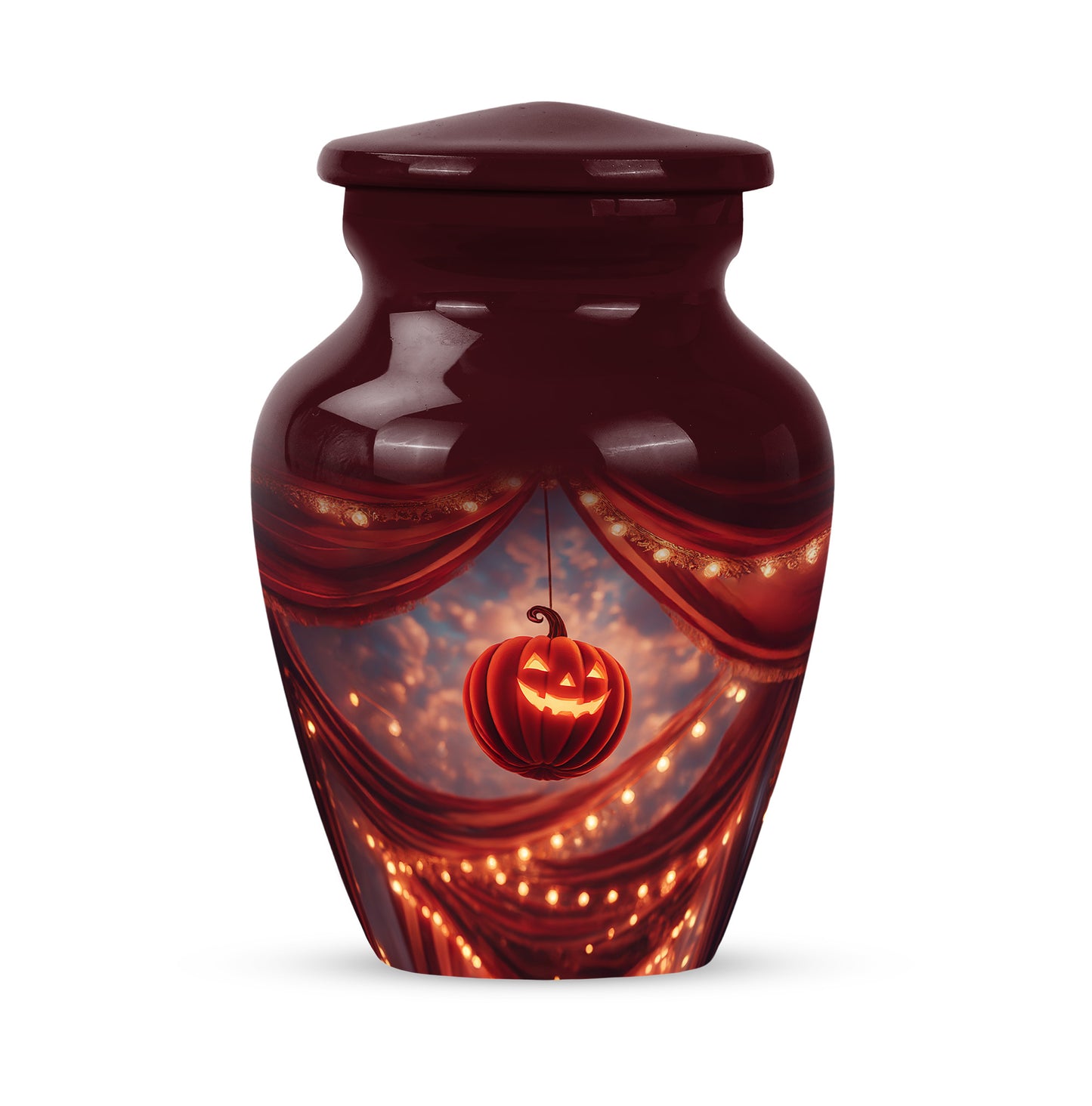 Personalized Halloween Cremation Urns - Pristine Red 10-inch, 200 cu in - Yatskia