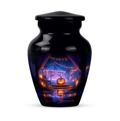 Remarkable Halloween Memorial Cremation Urns - Black 10-inch, 200 cu in - Yatskia