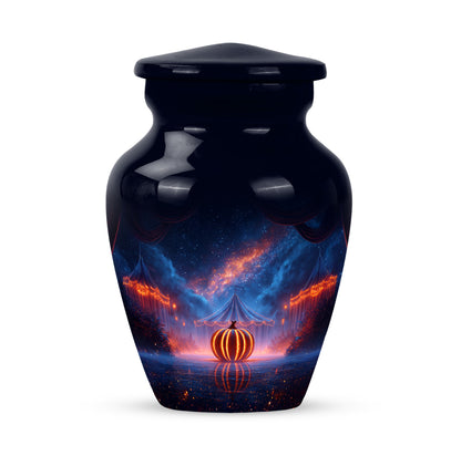 Blue Resounding Halloween Memorial Urn for Ashes - 10-inch, 200 cu in - Yatskia