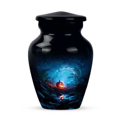 Black Sacred Halloween Cremation Urns for Human Ashes - 10-inch, 200 cu in - Yatskia
