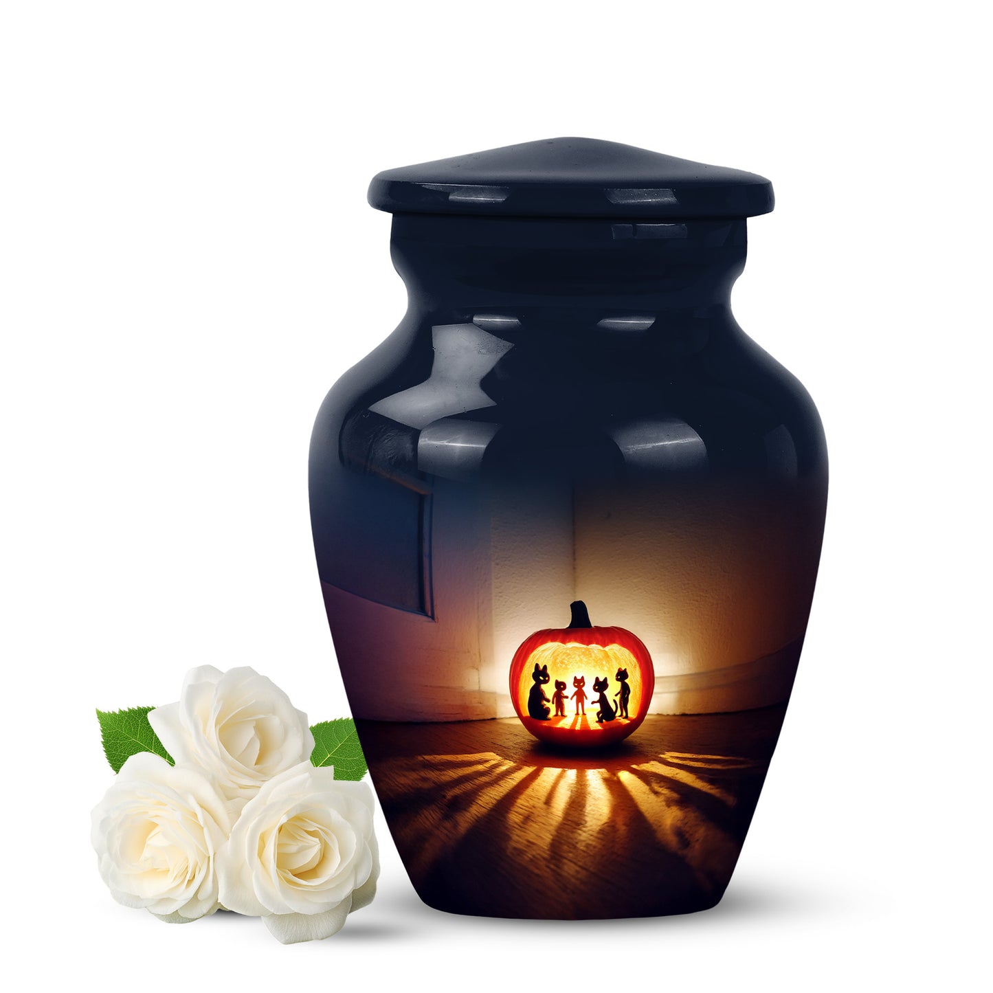 Illustrious Halloween Memorial Cremation Urns - Blue 10-inch, 200 cu in - Yatskia