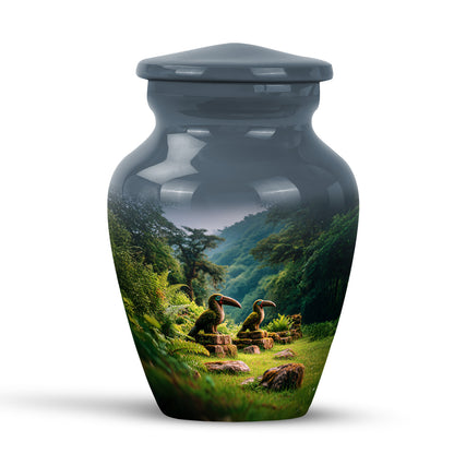 Harmonious Hornbill Cremation Urns for Human Ashes - Blue 10-inch - Yatskia