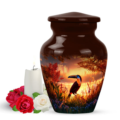 Hallowed Hornbill Cremation Urns for Human Ashes - Red 10-inch - Yatskia