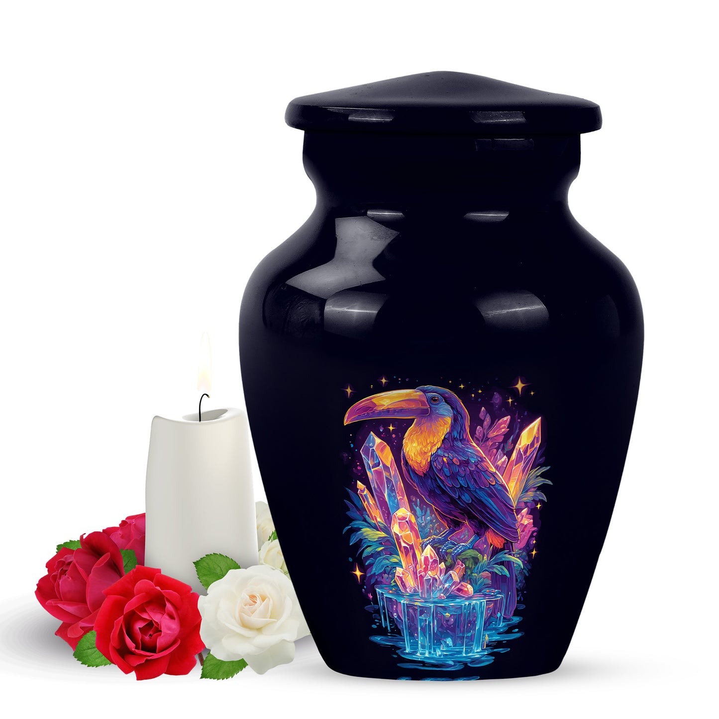 Sublime Hornbill Cremation Urns for Human Ashes - Blue 10-inch - Yatskia