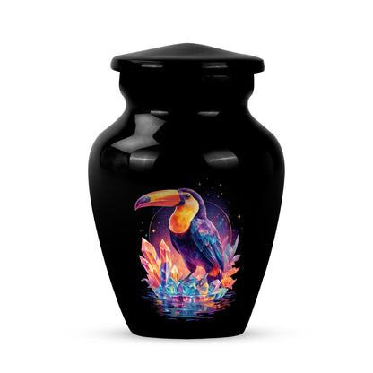 Personalized Seraphic Hornbill Cremation Urns - Black 10-inch, 200 cu in - Yatskia