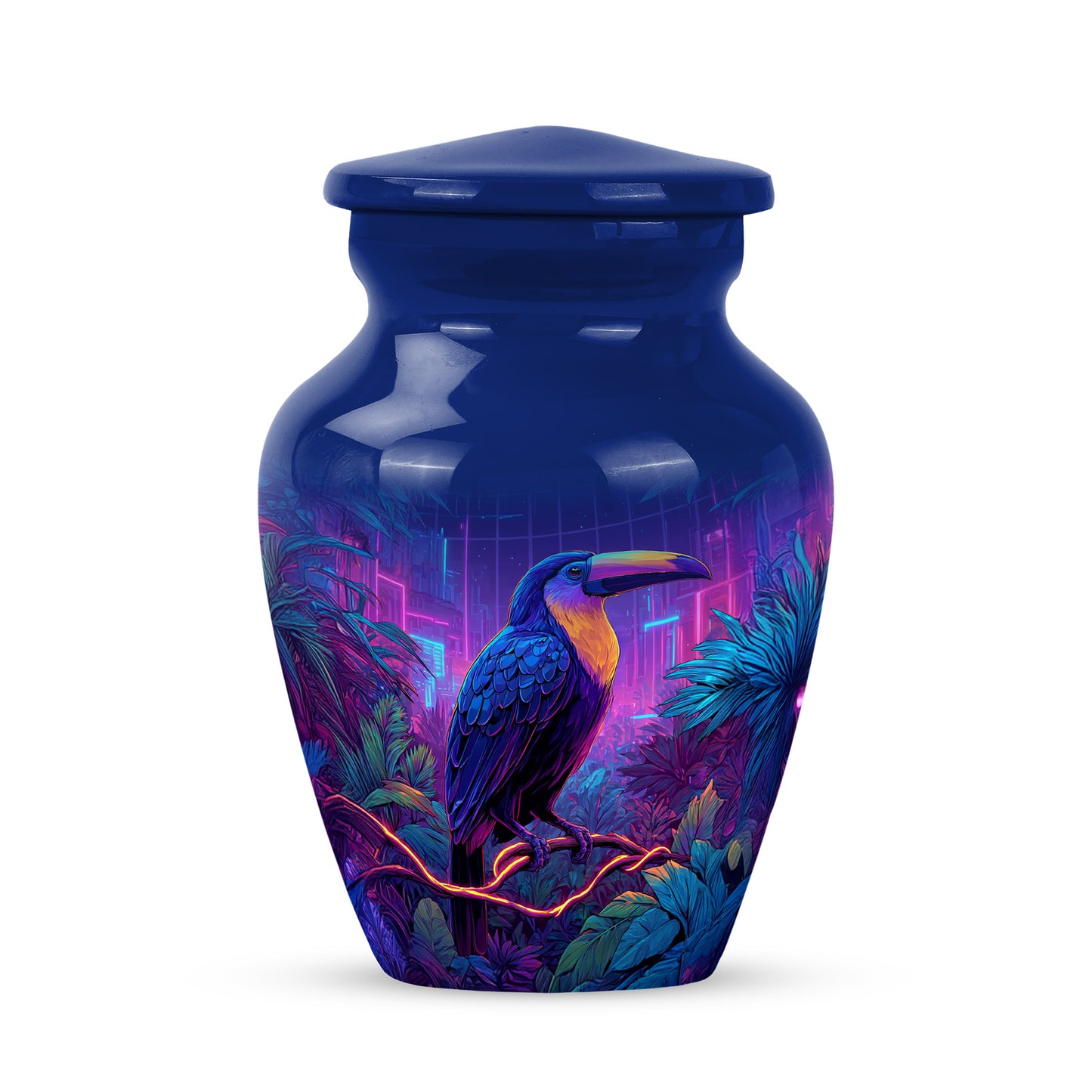Personalized Blue Hornbill Cremation Urns for Ashes - Peaceful 10-inch - Yatskia