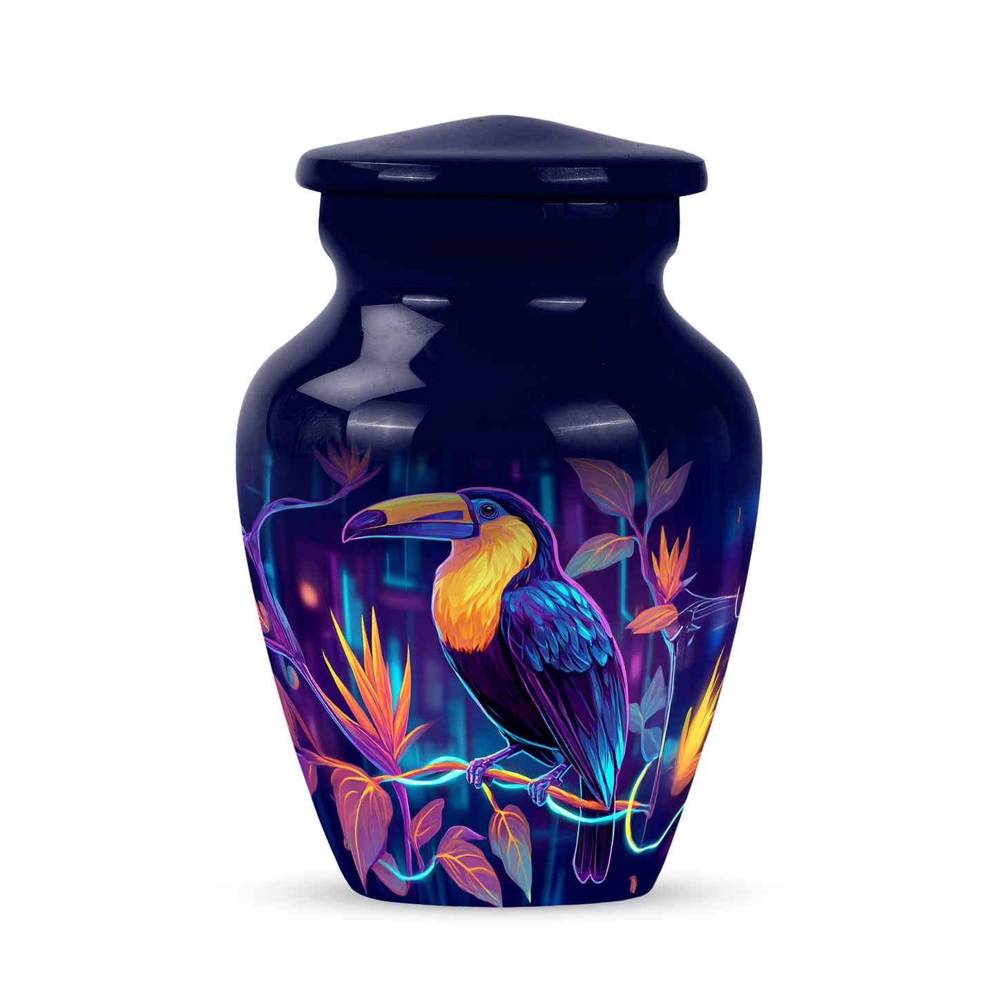 Personalized Blue Hornbill Cremation Urns for Ashes - Transcendent 10-inch - Yatskia
