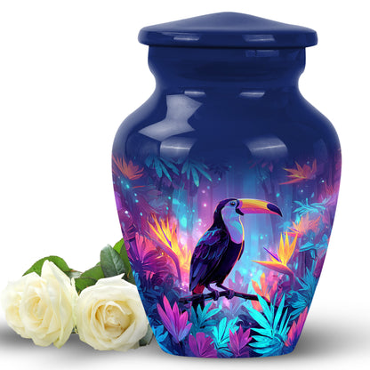 Personalized Hornbill Cremation Urns - Wondrous Blue 10-inch, 200 cu in - Yatskia