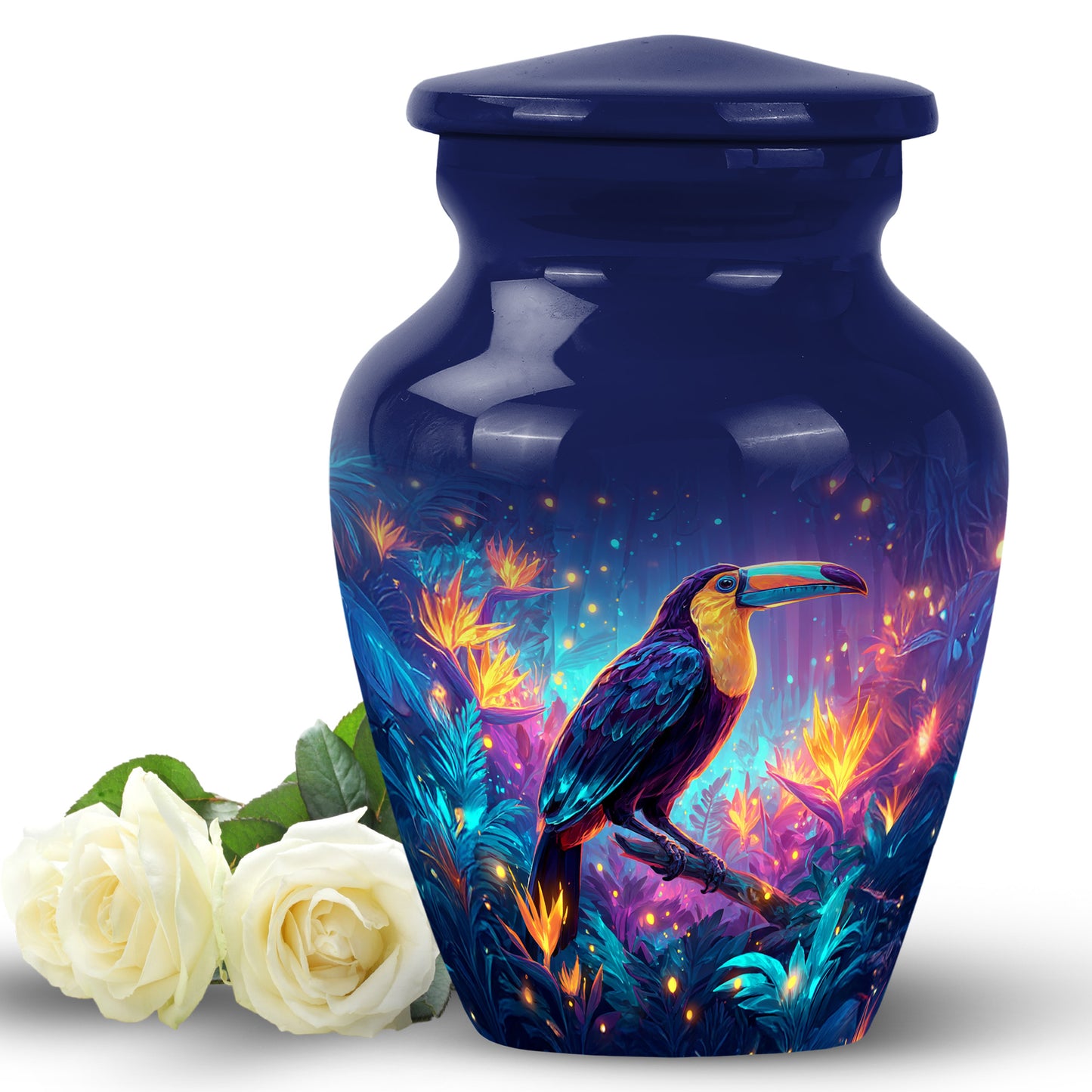 Blue Hornbill Cremation Urns - Enduring Keepsake 10-inch, 200 cu in - Yatskia