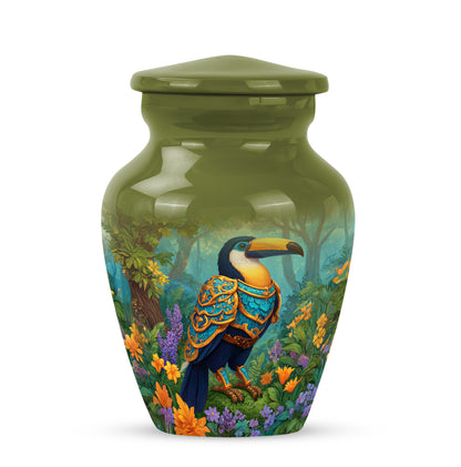 Ethereal Hornbill Memorial Cremation Urns - Yellow 10-inch, 200 cu in - Yatskia