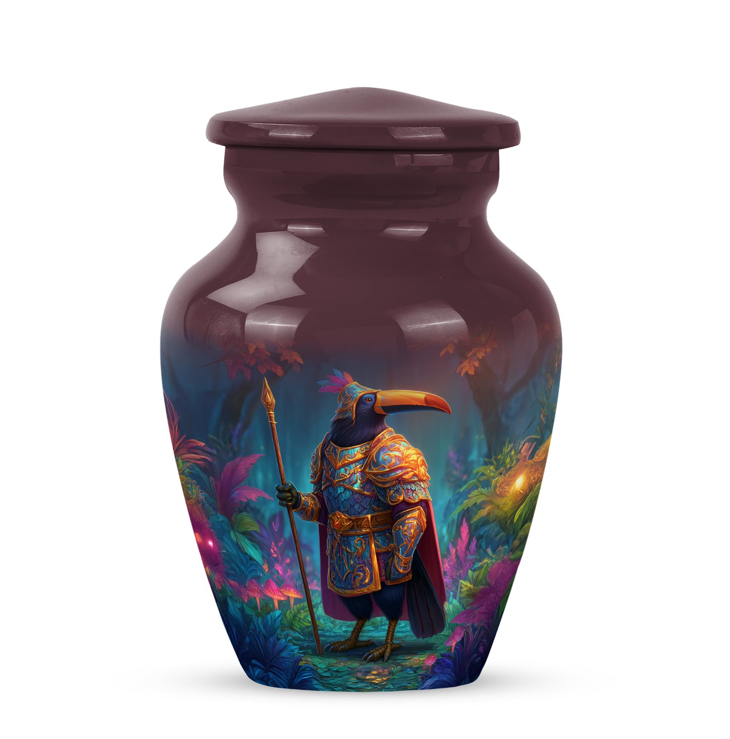 Pink Exquisite Hornbill Memorial Urn for Ashes - 10-inch, 200 cu in - Yatskia