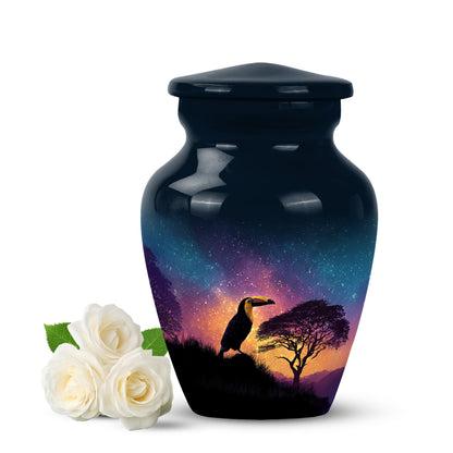 Personalized Blue Hornbill Cremation Urns for Ashes - Enchanting 10-inch - Yatskia