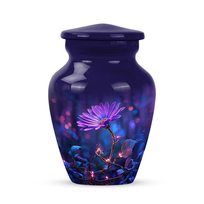 Personalized Daisy Cremation Urns - Pristine Blue 10-inch, 200 cu in - Yatskia