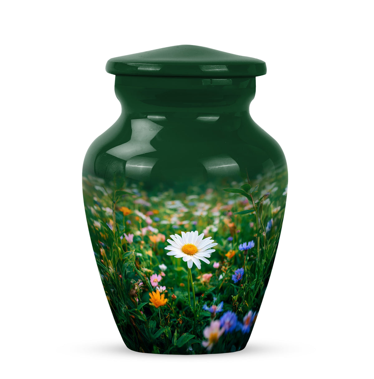 Personalized Seraphic Daisy Cremation Urns - Green - Yatskia