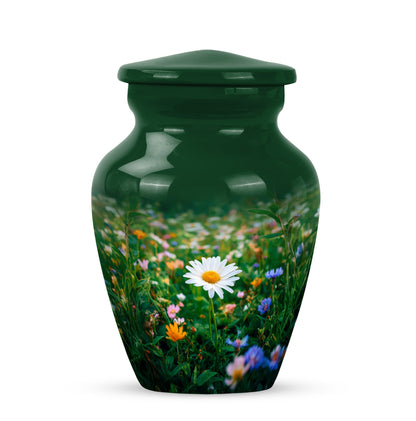 Personalized Seraphic Daisy Cremation Urns - Green - Yatskia