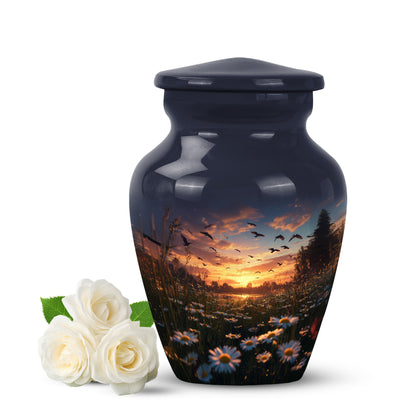Timeless Blue Daisy Cremation Urn for Ashes - Yatskia