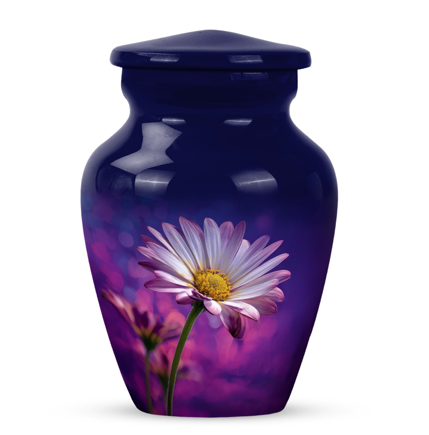 Blue Daisy Cremation Urns - Imperial Solace 10-inch, 200 cu in - Yatskia