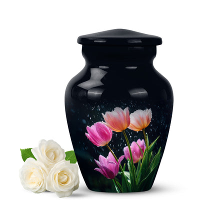 Remarkable Garden Tulip Memorial Cremation Urns - Blue 10-inch, 200 cu in - Yatskia