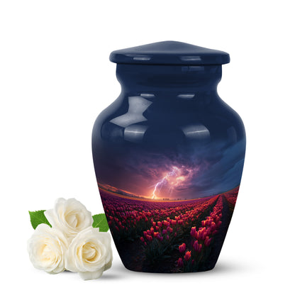 Blue Beloved Garden Tulip Cremation Urns for Human Ashes - 10-inch, 200 cu in - Yatskia