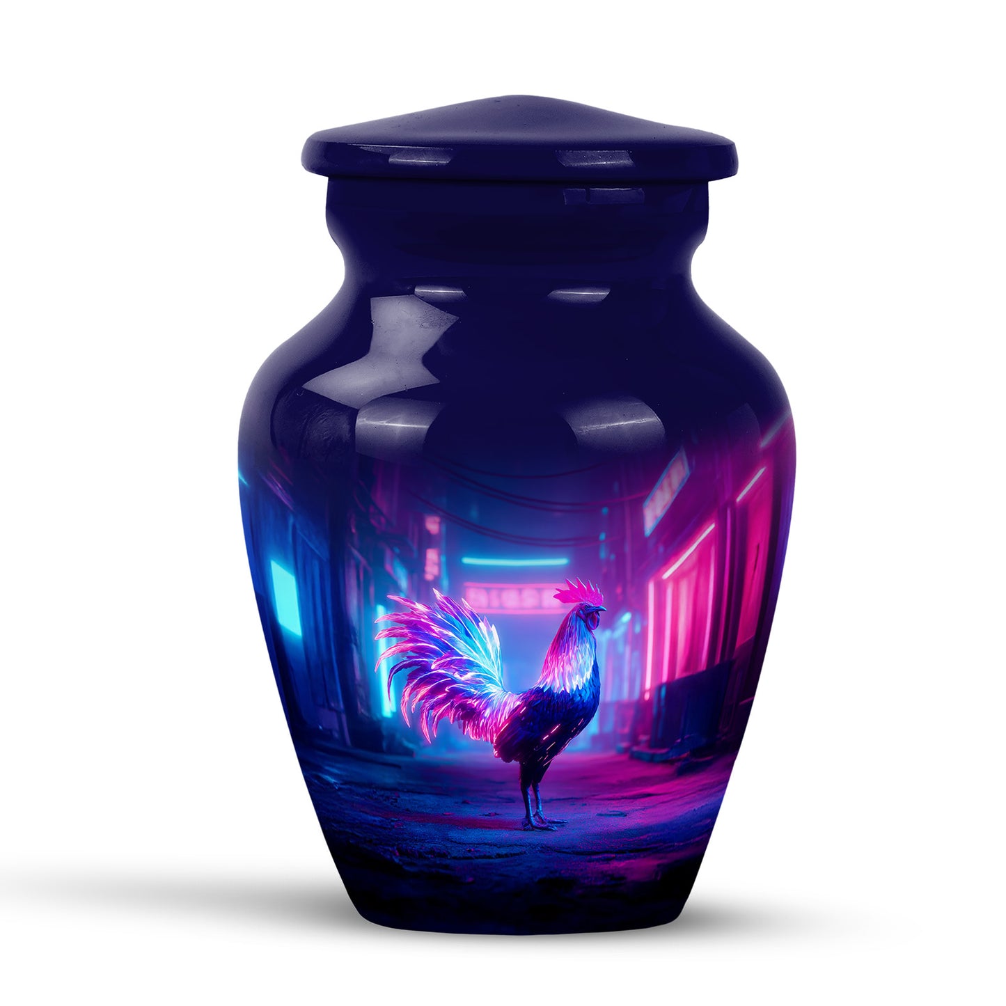 Illustrious Hen Memorial Cremation Urns - Blue 10-inch, 200 cu in - Yatskia